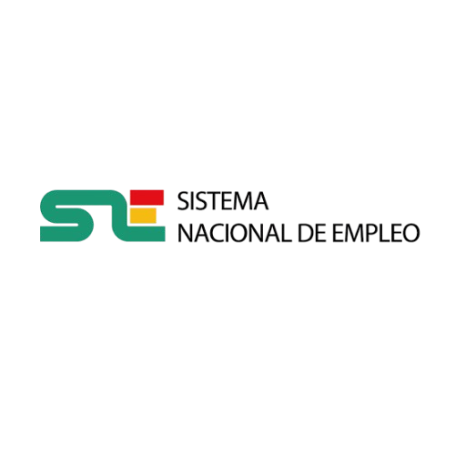 Logo del Sistema Nacional de Empleo, con letras y colores distintivos.
